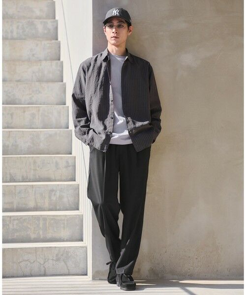 green label relaxing / グリーンレーベル リラクシング シャツ・ブラウス | フィブリル ストライプ柄 長袖 ボックス シャツ | 詳細5