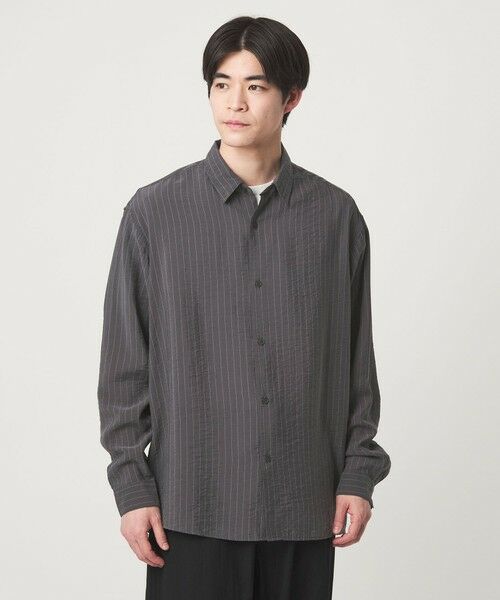 green label relaxing / グリーンレーベル リラクシング シャツ・ブラウス | フィブリル ストライプ柄 長袖 ボックス シャツ | 詳細13