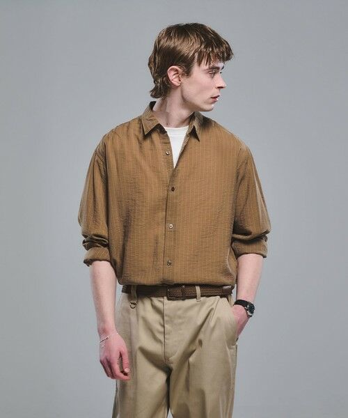 green label relaxing / グリーンレーベル リラクシング シャツ・ブラウス | フィブリル ストライプ柄 長袖 ボックス シャツ | 詳細26