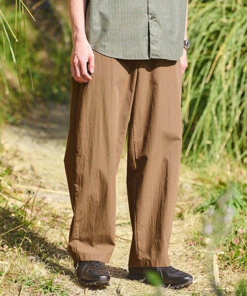 green label relaxing / グリーンレーベル リラクシング その他パンツ | コットン ナイロン バレル ワイド イージーパンツ W4（MD.BROWN）