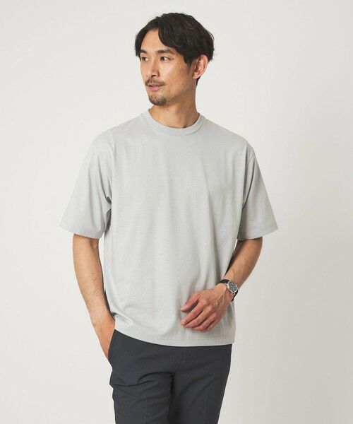 green label relaxing / グリーンレーベル リラクシング Tシャツ | 【WEB限定】JUST fit デイリー ワイド Tシャツ -吸水速乾・抗菌-（LT.GRAY）