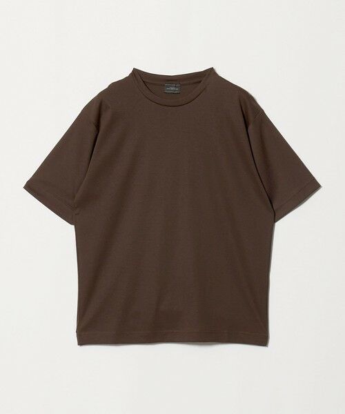 green label relaxing / グリーンレーベル リラクシング Tシャツ | オーガニックコットン ポンチ クルーネック Tシャツ -接触冷感-(DK.BROWN)