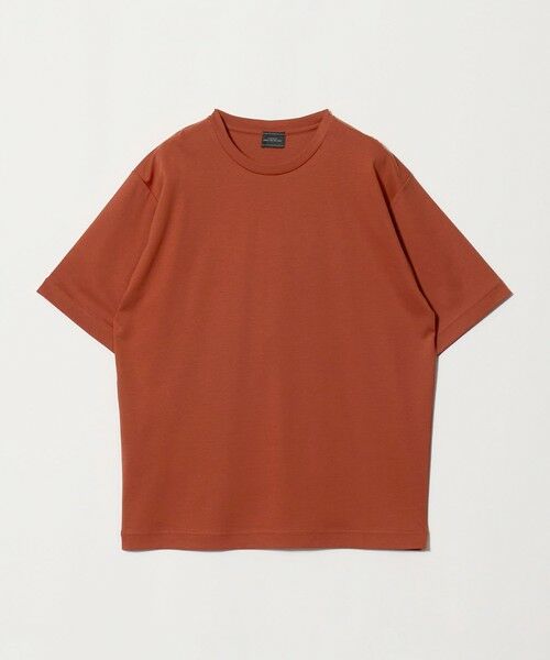 green label relaxing / グリーンレーベル リラクシング Tシャツ | オーガニックコットン ポンチ クルーネック Tシャツ -接触冷感-(BRICK)