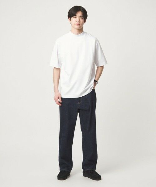 green label relaxing / グリーンレーベル リラクシング Tシャツ | オーガニックコットン ポンチ モックネック Tシャツ -接触冷感- | 詳細1