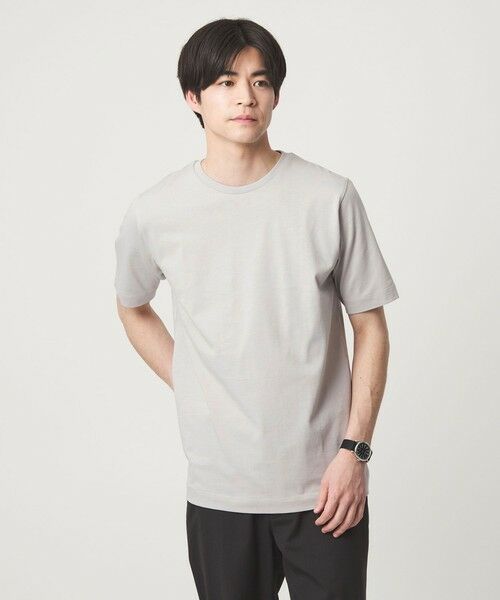 green label relaxing / グリーンレーベル リラクシング Tシャツ | LONG FIBER COTTON クリア クルーネック 半袖 Tシャツ（LT.GRAY）