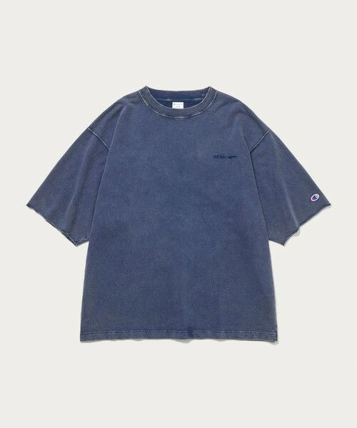 green label relaxing / グリーンレーベル リラクシング Tシャツ | 【別注】＜Champion＞フェード クルーネック 半袖 スウェット（NAVY）