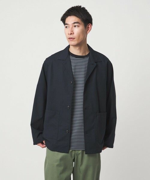 green label relaxing / グリーンレーベル リラクシング ブルゾン | BREEZY メッシュ カバーオール ジャケット -通気性-（NAVY）