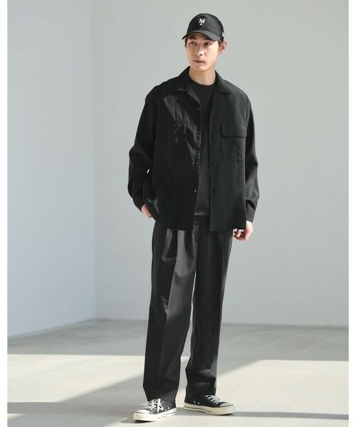green label relaxing / グリーンレーベル リラクシング シャツ・ブラウス | ナイロン ツイル オープンカラー シャツ ブルゾン -撥水- | 詳細1