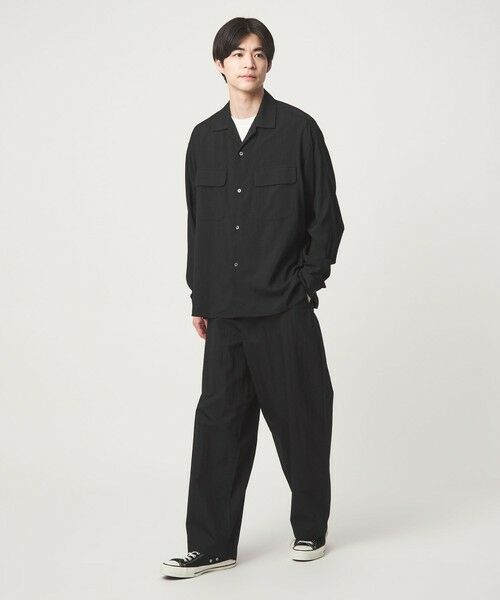 green label relaxing / グリーンレーベル リラクシング シャツ・ブラウス | ナイロン ツイル オープンカラー シャツ ブルゾン -撥水- | 詳細3