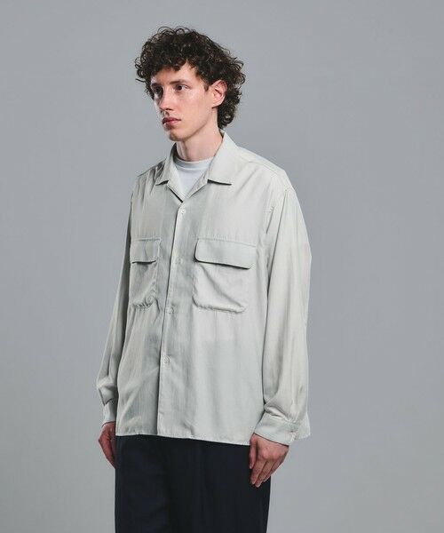 green label relaxing / グリーンレーベル リラクシング シャツ・ブラウス | ナイロン ツイル オープンカラー シャツ ブルゾン -撥水- | 詳細7
