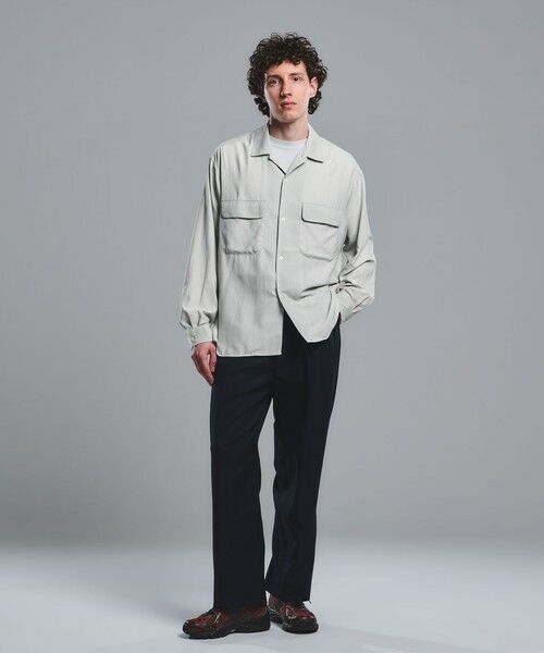 green label relaxing / グリーンレーベル リラクシング シャツ・ブラウス | ナイロン ツイル オープンカラー シャツ ブルゾン -撥水- | 詳細8