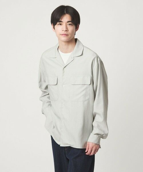 green label relaxing / グリーンレーベル リラクシング シャツ・ブラウス | ナイロン ツイル オープンカラー シャツ ブルゾン -撥水- | 詳細9