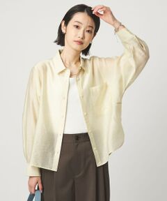 green label relaxing / グリーンレーベル リラクシング シャツ・ブラウス | エアリー シアー ロングスリーブ シャツ ウォッシャブル 接触冷感