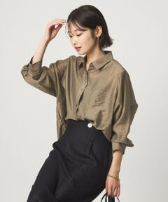 green label relaxing / グリーンレーベル リラクシング シャツ・ブラウス | エアリー シアー ロングスリーブ シャツ ウォッシャブル 接触冷感