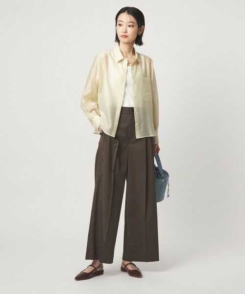 green label relaxing / グリーンレーベル リラクシング シャツ・ブラウス | エアリー シアー ロングスリーブ シャツ ウォッシャブル 接触冷感 | 詳細4