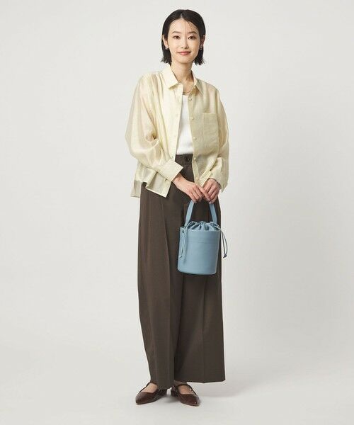 green label relaxing / グリーンレーベル リラクシング シャツ・ブラウス | エアリー シアー ロングスリーブ シャツ ウォッシャブル 接触冷感 | 詳細5