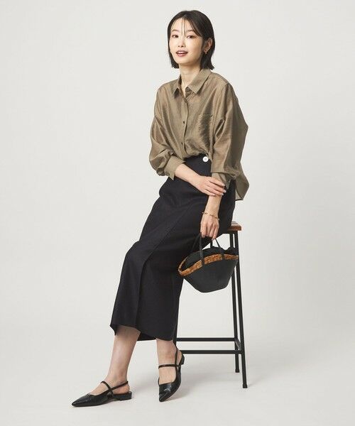 green label relaxing / グリーンレーベル リラクシング シャツ・ブラウス | エアリー シアー ロングスリーブ シャツ ウォッシャブル 接触冷感 | 詳細12