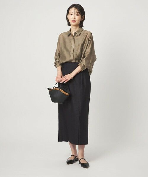 green label relaxing / グリーンレーベル リラクシング シャツ・ブラウス | エアリー シアー ロングスリーブ シャツ ウォッシャブル 接触冷感 | 詳細15