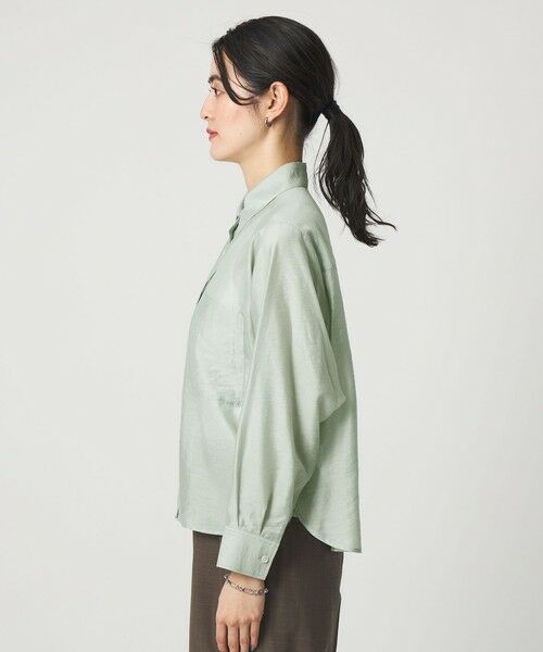 green label relaxing / グリーンレーベル リラクシング シャツ・ブラウス | エアリー シアー ロングスリーブ シャツ ウォッシャブル 接触冷感 | 詳細25