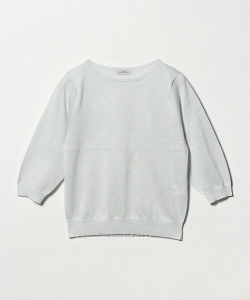 green label relaxing / グリーンレーベル リラクシング ニット・セーター | ラメ 6分袖 ニット プルオーバー（LT.GRAY）