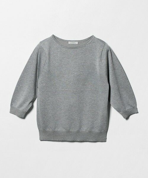 green label relaxing / グリーンレーベル リラクシング ニット・セーター | ラメ 6分袖 ニット プルオーバー（MD.GRAY）