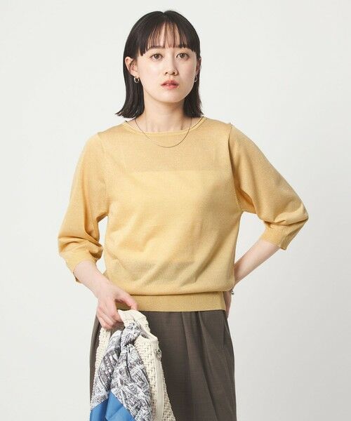 green label relaxing / グリーンレーベル リラクシング ニット・セーター | ラメ 6分袖 ニット プルオーバー | 詳細21