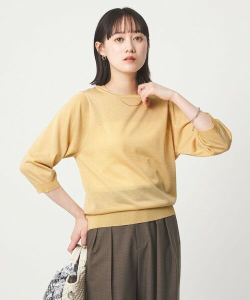 green label relaxing / グリーンレーベル リラクシング ニット・セーター | ラメ 6分袖 ニット プルオーバー | 詳細22