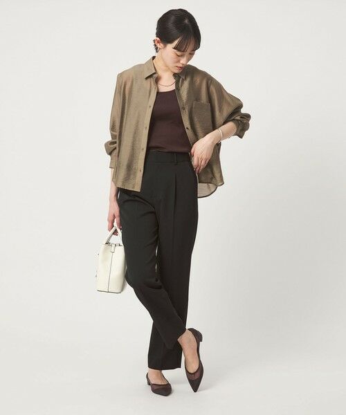 green label relaxing / グリーンレーベル リラクシング スラックス・ドレスパンツ | ［size SHORT/TALLあり］サラフール テーパード パンツ | 詳細4