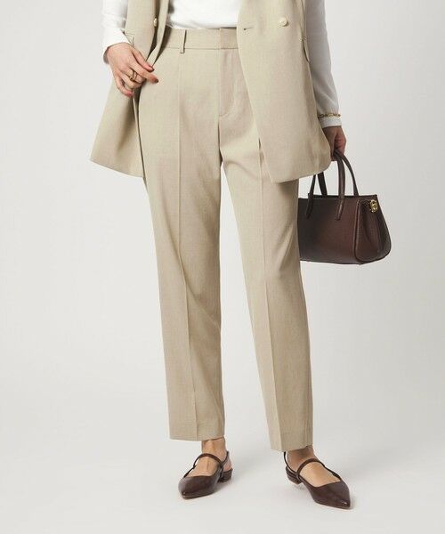 green label relaxing / グリーンレーベル リラクシング スラックス・ドレスパンツ | ［size SHORT/TALLあり］サラフール テーパード パンツ（BEIGE）