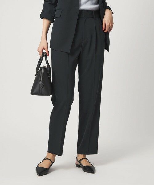 green label relaxing / グリーンレーベル リラクシング スラックス・ドレスパンツ | ［size SHORT/TALLあり］サラフール テーパード パンツ（NAVY）