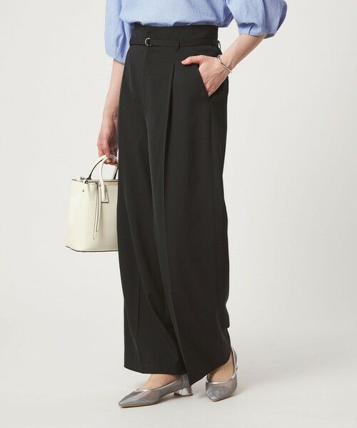 green label relaxing / グリーンレーベル リラクシング スラックス・ドレスパンツ | ［size SHORT/TALLあり］サラフール ワイド パンツ ストレッチ 接触冷感 UVカット | 詳細1
