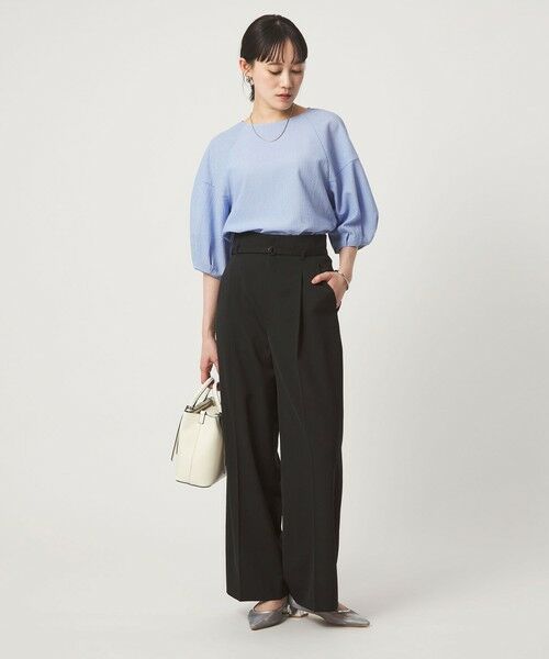 green label relaxing / グリーンレーベル リラクシング スラックス・ドレスパンツ | ［size SHORT/TALLあり］サラフール ワイド パンツ ストレッチ 接触冷感 UVカット | 詳細3