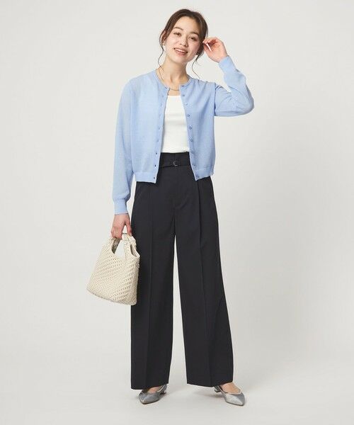 green label relaxing / グリーンレーベル リラクシング スラックス・ドレスパンツ | ［size SHORT/TALLあり］サラフール ワイド パンツ ストレッチ 接触冷感 UVカット | 詳細24