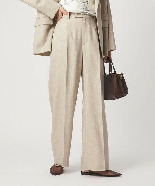 green label relaxing / グリーンレーベル リラクシング スラックス・ドレスパンツ | ［size SHORT/TALLあり］リネンライク ストレート パンツ | 詳細2