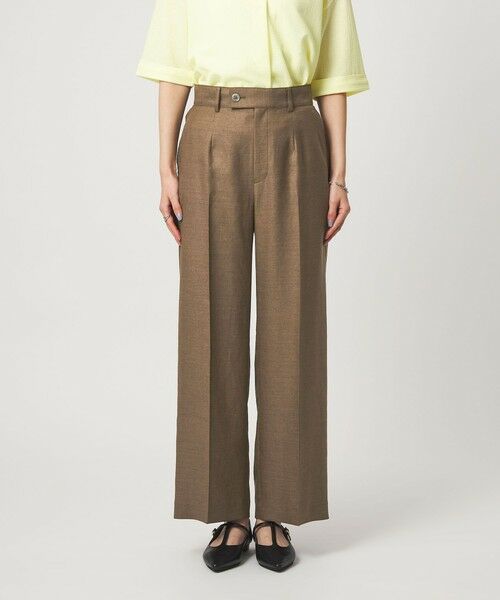 green label relaxing / グリーンレーベル リラクシング スラックス・ドレスパンツ | ［size SHORT/TALLあり］リネンライク ストレート パンツ | 詳細13