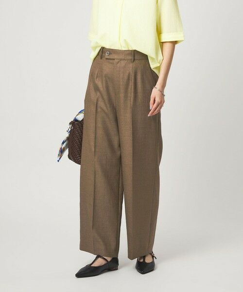 green label relaxing / グリーンレーベル リラクシング スラックス・ドレスパンツ | ［size SHORT/TALLあり］リネンライク ストレート パンツ | 詳細5