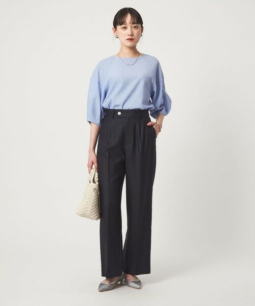 green label relaxing / グリーンレーベル リラクシング スラックス・ドレスパンツ | ［size SHORT/TALLあり］リネンライク ストレート パンツ | 詳細22