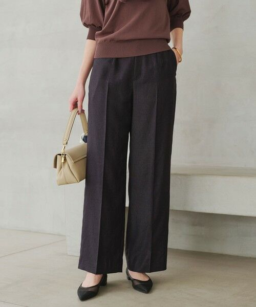 green label relaxing / グリーンレーベル リラクシング スラックス・ドレスパンツ | ［size SHORT/TALLあり］リネンライク ストレート パンツ | 詳細19