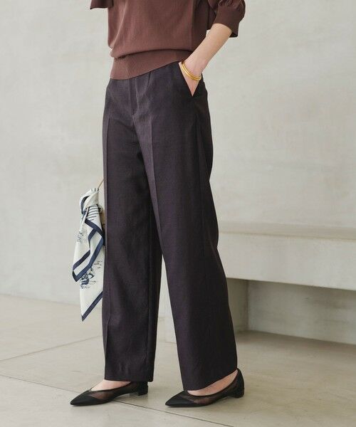 green label relaxing / グリーンレーベル リラクシング スラックス・ドレスパンツ | ［size SHORT/TALLあり］リネンライク ストレート パンツ | 詳細20