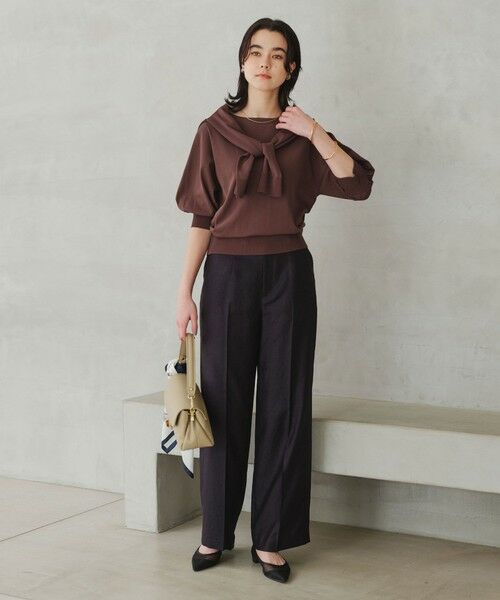 green label relaxing / グリーンレーベル リラクシング スラックス・ドレスパンツ | ［size SHORT/TALLあり］リネンライク ストレート パンツ | 詳細21