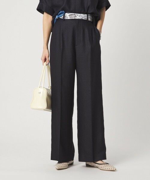 green label relaxing / グリーンレーベル リラクシング スラックス・ドレスパンツ | ［size SHORT/TALLあり］リネンライク ストレート パンツ | 詳細18