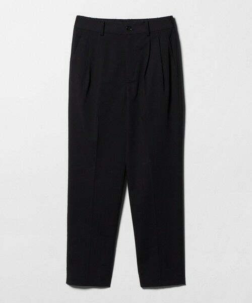 green label relaxing / グリーンレーベル リラクシング スラックス・ドレスパンツ | ［size SHORT/TALLあり］Daily Chic タック スリム パンツ（BLACK）