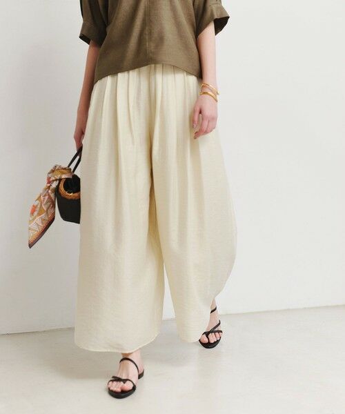 green label relaxing / グリーンレーベル リラクシング その他パンツ | ［size SHORTあり］エアリー シアー イージー ワイド パンツ | 詳細1
