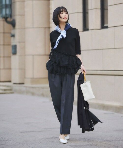 green label relaxing / グリーンレーベル リラクシング スラックス・ドレスパンツ | ［size SHORT/TALLあり］Daily Chic コンフィ— ワイド パンツ | 詳細6