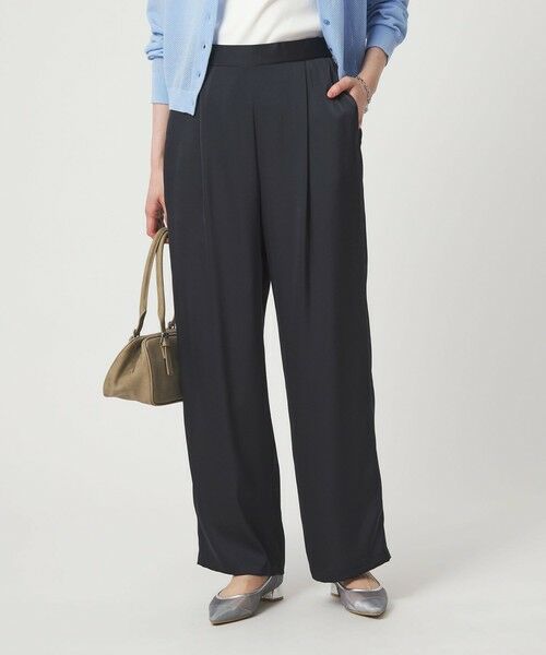 green label relaxing / グリーンレーベル リラクシング その他パンツ | サテン パンツ（NAVY）