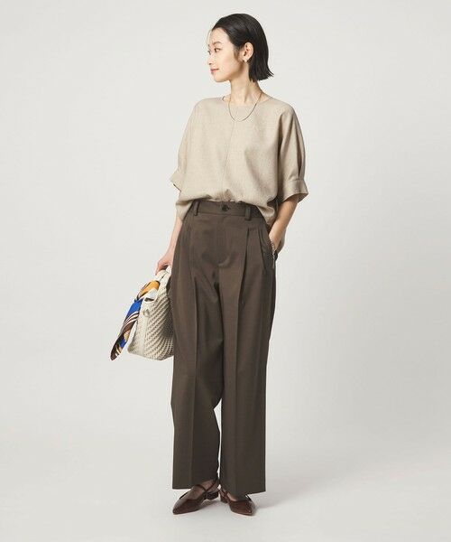 green label relaxing / グリーンレーベル リラクシング シャツ・ブラウス | リネンライク ブラウス マシンウォッシャブル ストレッチ UVカット | 詳細2