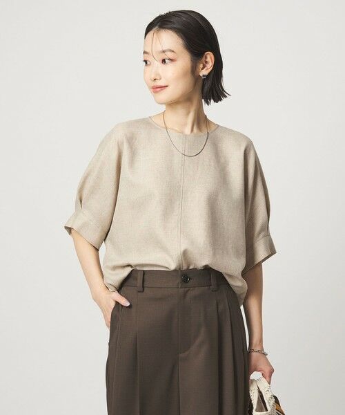 green label relaxing / グリーンレーベル リラクシング シャツ・ブラウス | リネンライク ブラウス マシンウォッシャブル ストレッチ UVカット（NATURAL）