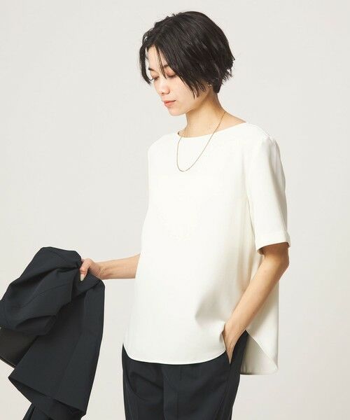 green label relaxing / グリーンレーベル リラクシング シャツ・ブラウス | クルーネック ショートスリーブ ブラウス マシンウォッシャブル UVカット | 詳細1