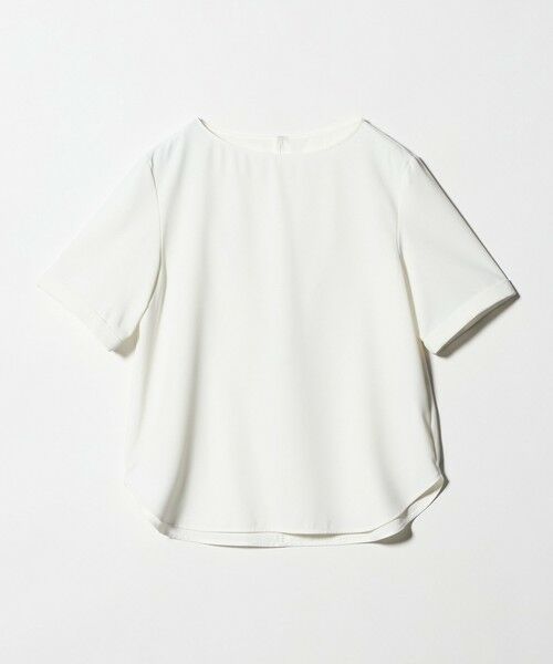 green label relaxing / グリーンレーベル リラクシング シャツ・ブラウス | クルーネック ショートスリーブ ブラウス マシンウォッシャブル UVカット（WHITE）