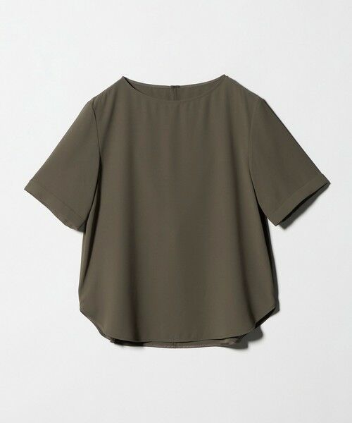 green label relaxing / グリーンレーベル リラクシング シャツ・ブラウス | クルーネック ショートスリーブ ブラウス マシンウォッシャブル UVカット（DK.GRAY）